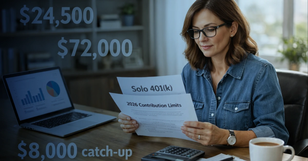 Solo 401(k) contribution limits for 2026 - header image